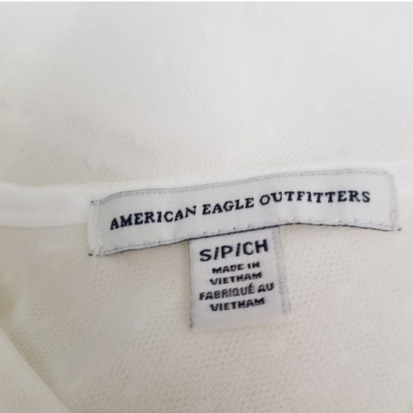 American Eagle S White Floaty Tiered Lace Tank Top - Picture 7 of 9